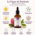 Huile pépin figue barbarie bio 50ml flacon Comptoir des Huiles avec bénéfices anti-âge