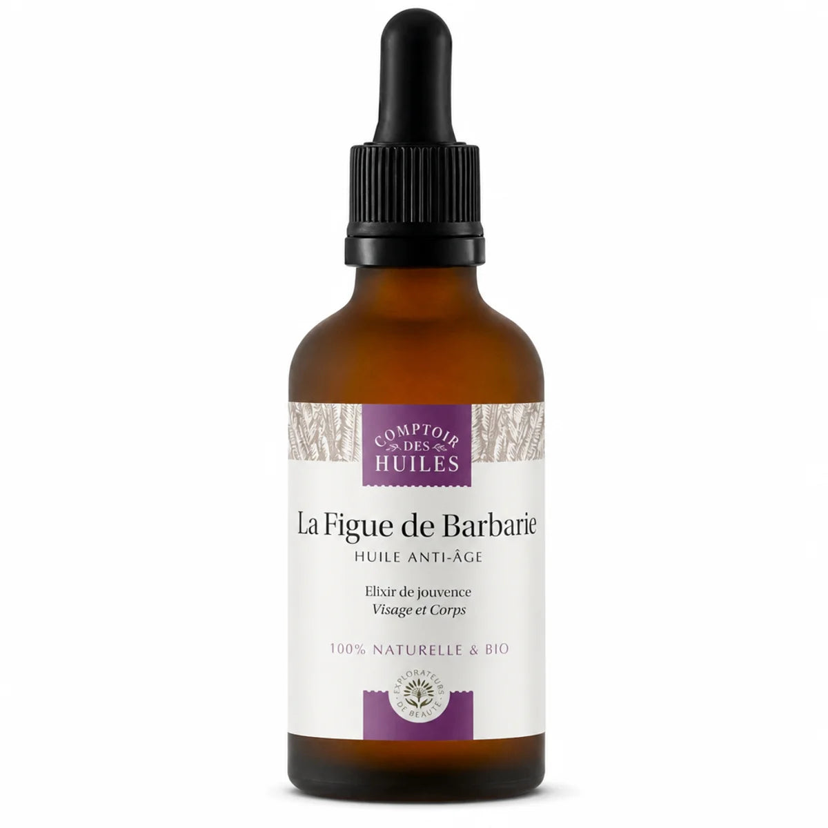 Huile de pépin de figue de barbarie bio anti-âge 50ml Comptoir des huiles flacon verre ambré