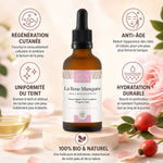 Huile de Rose Musquée Bio 50ml Comptoir des Huiles avec bénéfices régénération anti-âge hydratation