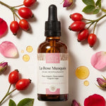 Huile de Rose Musquée Bio 50ml Comptoir des Huiles avec fruits et pétales biologiques