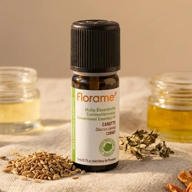 Huile essentielle carotte Florame 5ml avec graines et ingrédients naturels bio