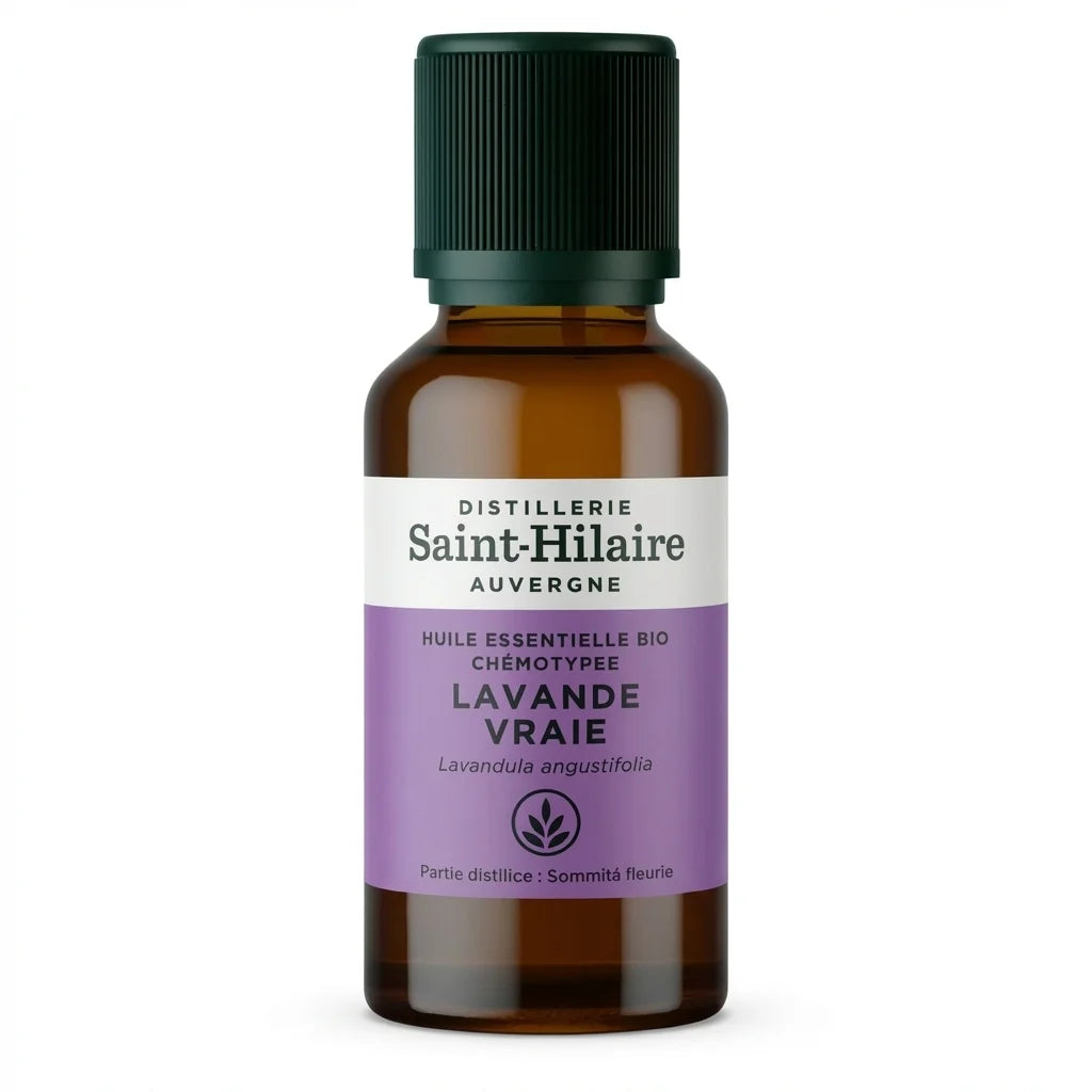 Huile essentielle lavande vraie bio 50ml Distillerie Saint-Hilaire en flacon ambré