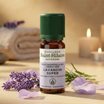 Huile essentielle lavandin super bio Saint Hilaire 10ml avec lavande sur bois