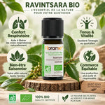 Huile essentielle Ravintsara bio Florame 10ml avec bénéfices respiratoires et vitalité