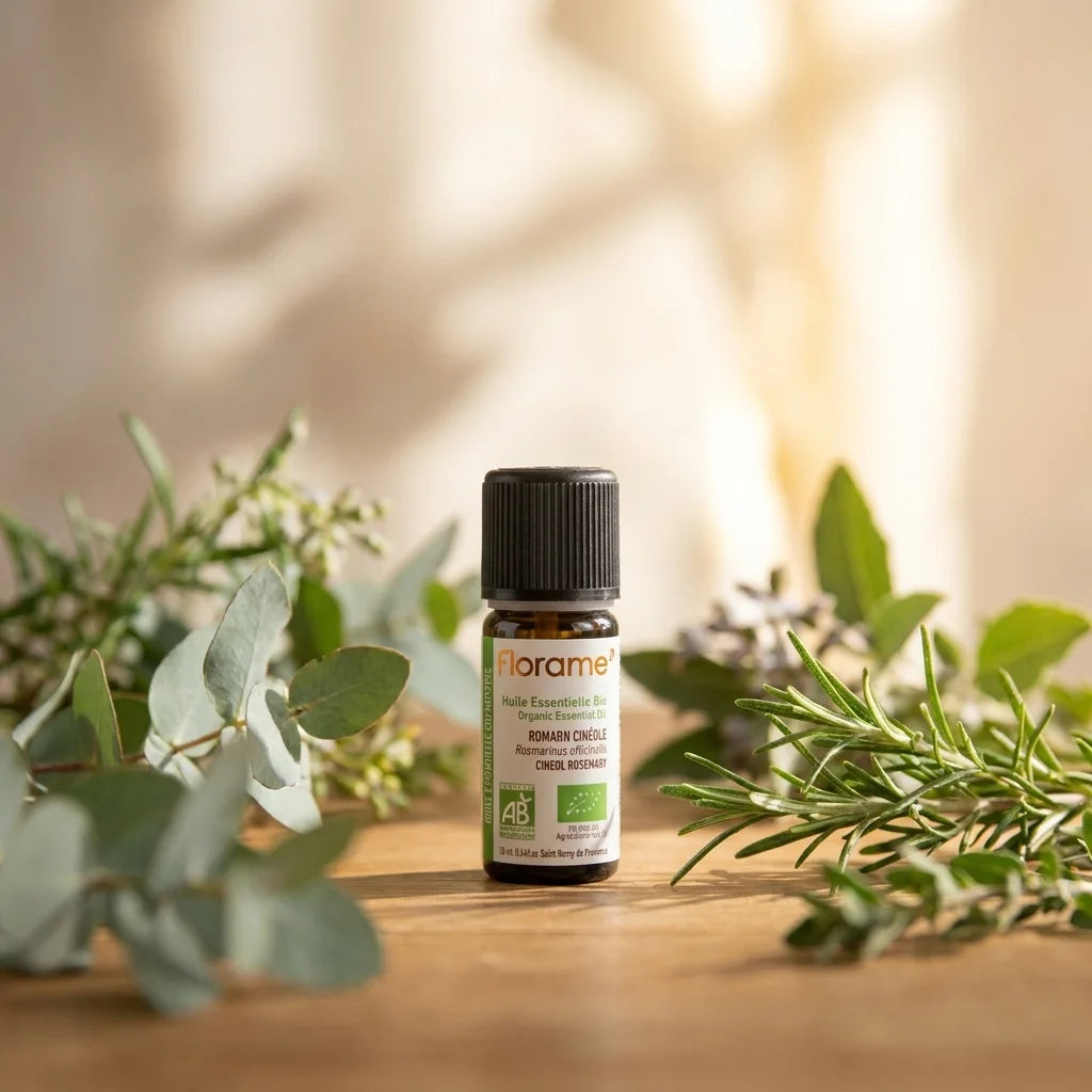 Huile essentielle de Romarin à Cinéole Bio Florame 10ml avec herbes méditerranéennes