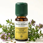 Huile essentielle de thym thuyanol bio Saint-Hilaire 5ml avec brins de thym frais