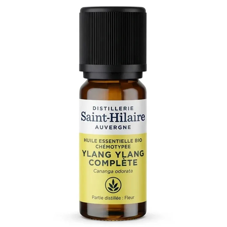 Huile essentielle Ylang Ylang Bio Saint Hilaire flacon 10ml avec pipette intégrée