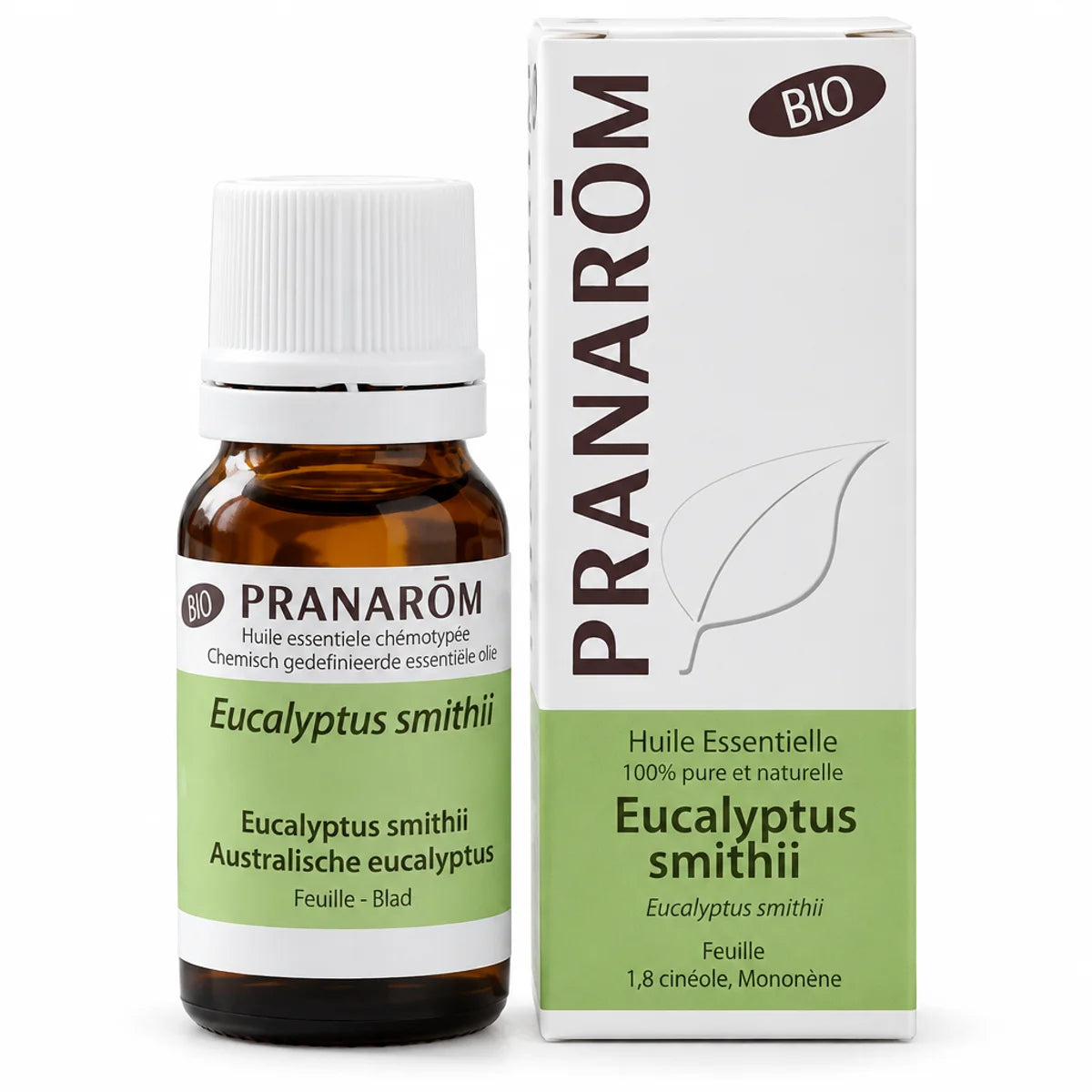 Huile essentielle d'eucalyptus smithii bio Pranarom flacon 10ml avec boîte