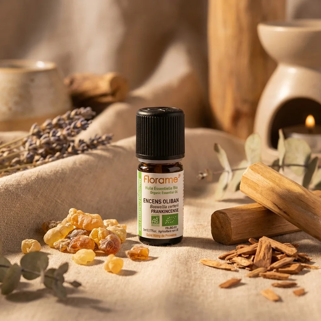 Huile essentielle Oliban Bio Florame 5ml avec résines et éléments aromathérapie