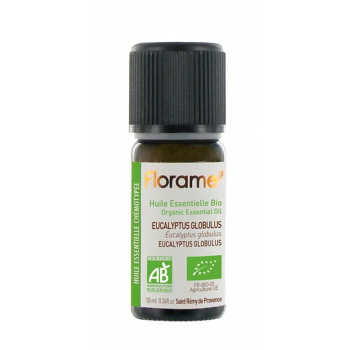 Flacon de 5ml d'huile essentielle d'Eucalyptus globulus de la marque Florame