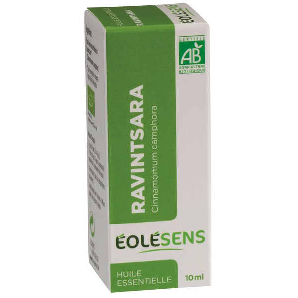 Une huile essentielle de ravintsara bio de 10 ml de la marque Eolesens