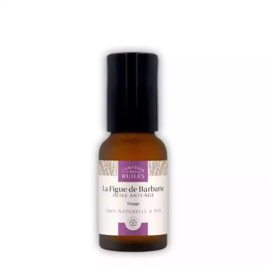 Un flacon roll-on de 15 ml d'huile de pépin de figue de barbarie de la marque comptoir des huiles