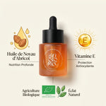 Huile Andromée abricot et vitamine E 30ml pour peaux normales, ingrédients bio