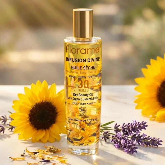 Huile sèche bio Infusion Divine Florame 100ml avec lavande et tournesol