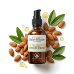 Huile d'Amande Douce Bio Saint-Hilaire 50ml avec amandes et feuilles vertes