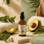 Huile végétale d'avocat bio Florame 50ml avec avocats frais et feuillage naturel