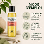Huile Végétale de Ricin Bio Saint-Hilaire 200ml avec guide d'utilisation cheveux, peau et ongles