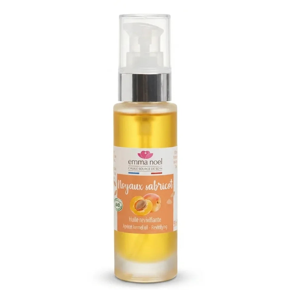 Huile vierge de noyaux d'abricot bio 50mL Emma Noël flacon pompe