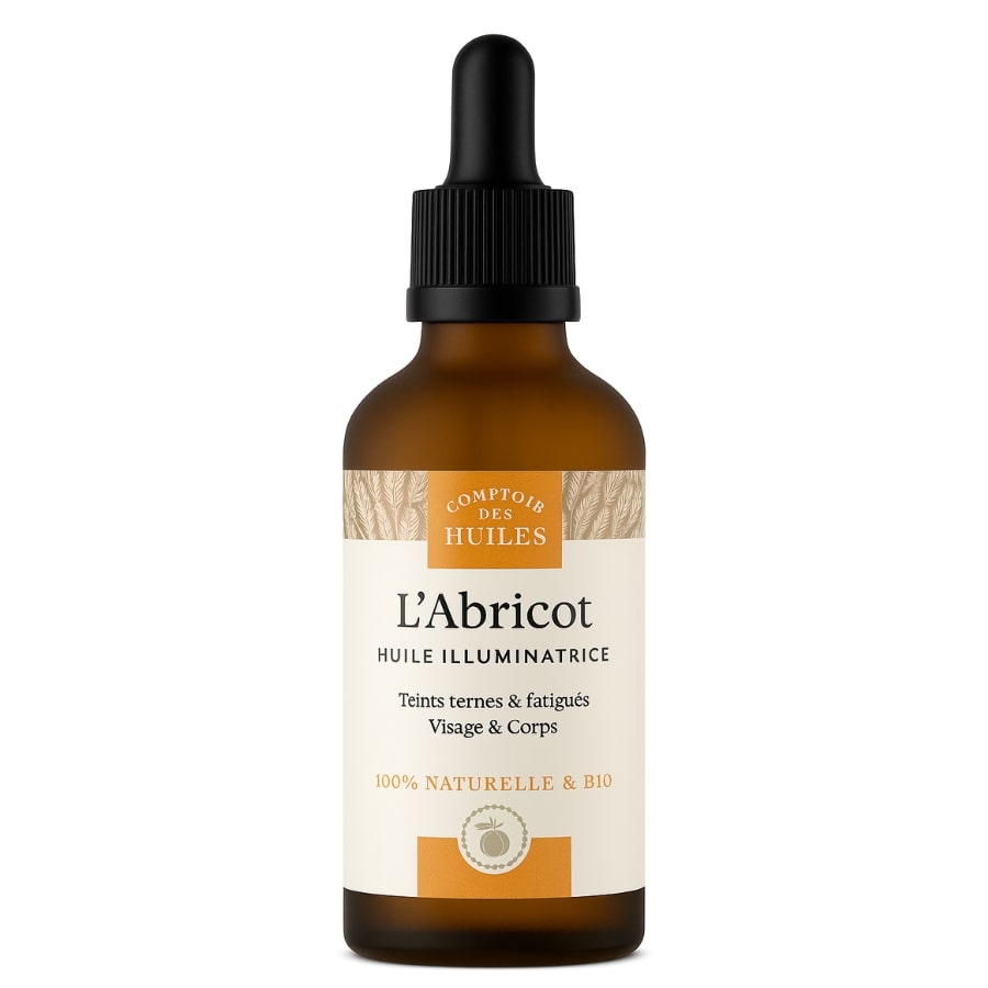 Un flacon de 30 ml d'Huile d'Abricot Bio 30ml Visage & Corps - Comptoir des Huiles