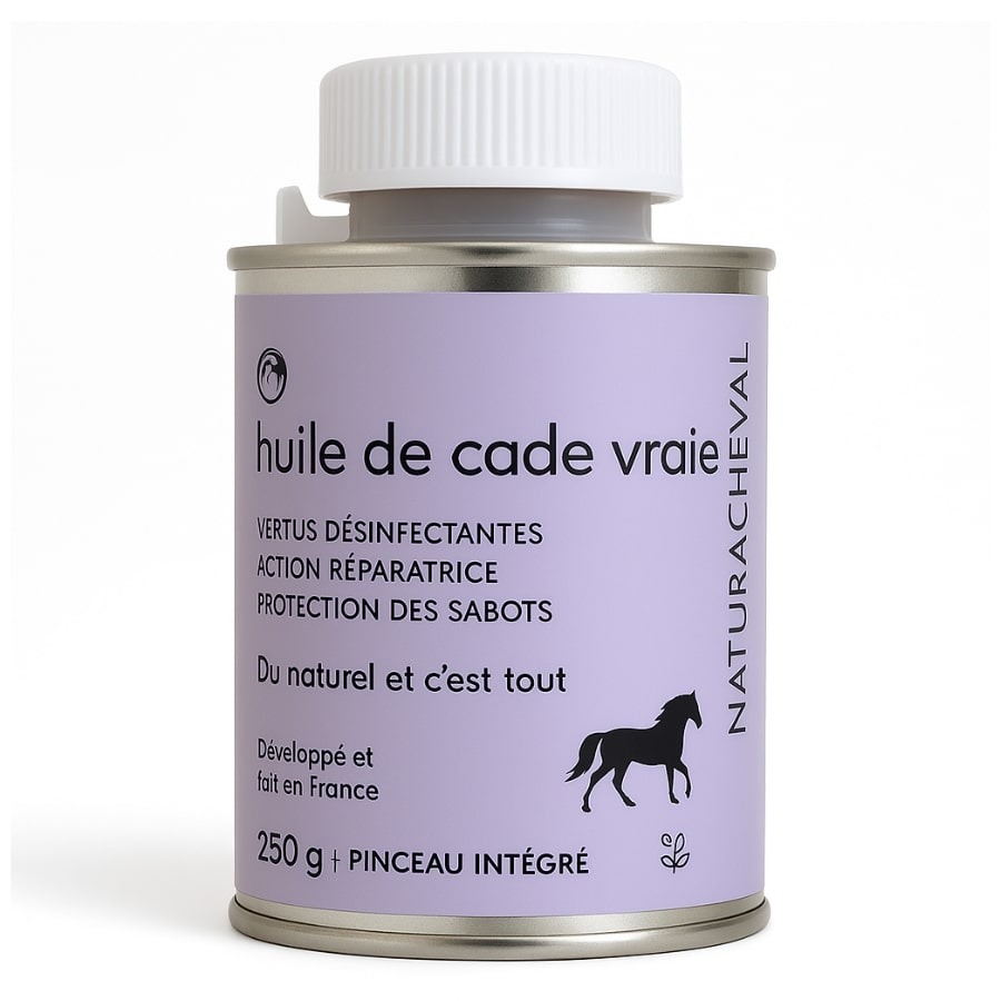 un flacon d'huile de cade vraie de la marque naturacheval de 250 grammes