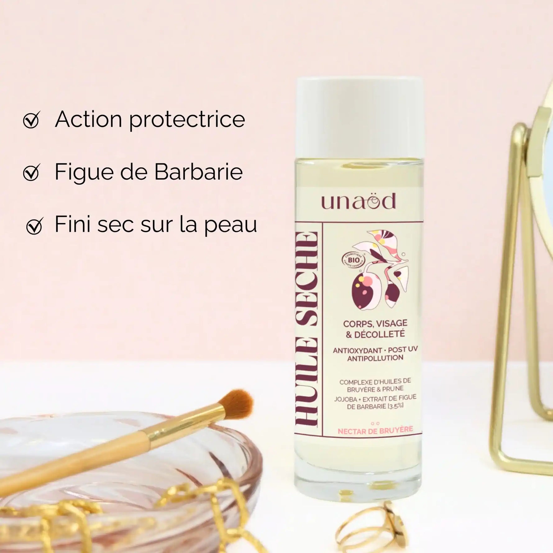 Les bienfaits de l'Huile Sèche Corps & Visage « Nectar de Bruyère »  Unaöd