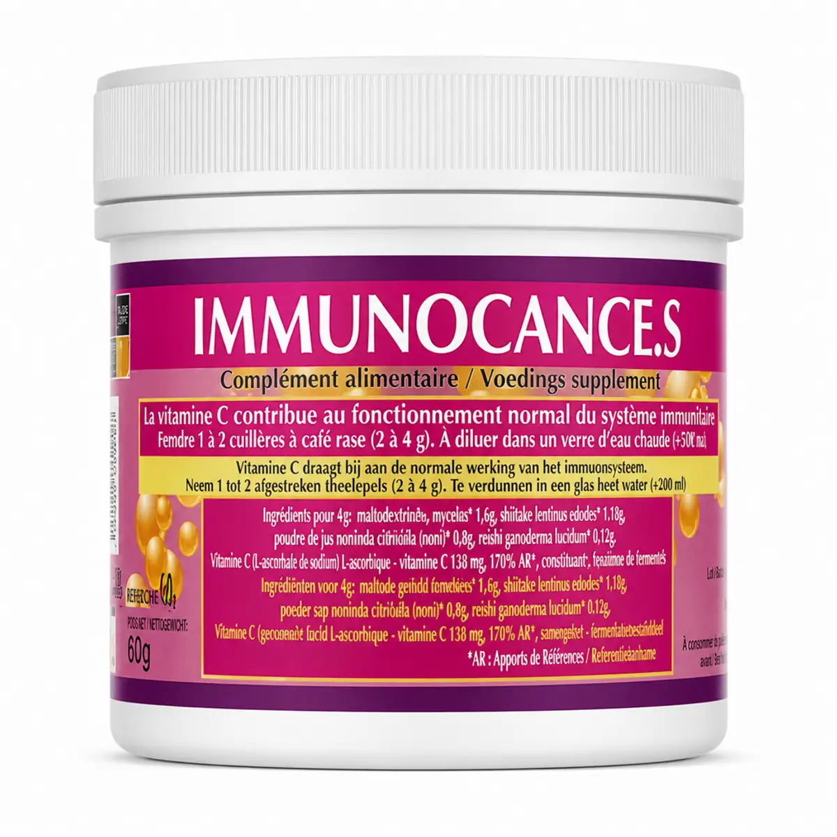 Immunocance Jade Recherche 60g complément défenses immunitaires pot blanc étiquette magenta