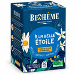 Boîte de tisane bio Biohême "À la belle étoile" à la fleur d'oranger, 20 infusettes, fond blanc