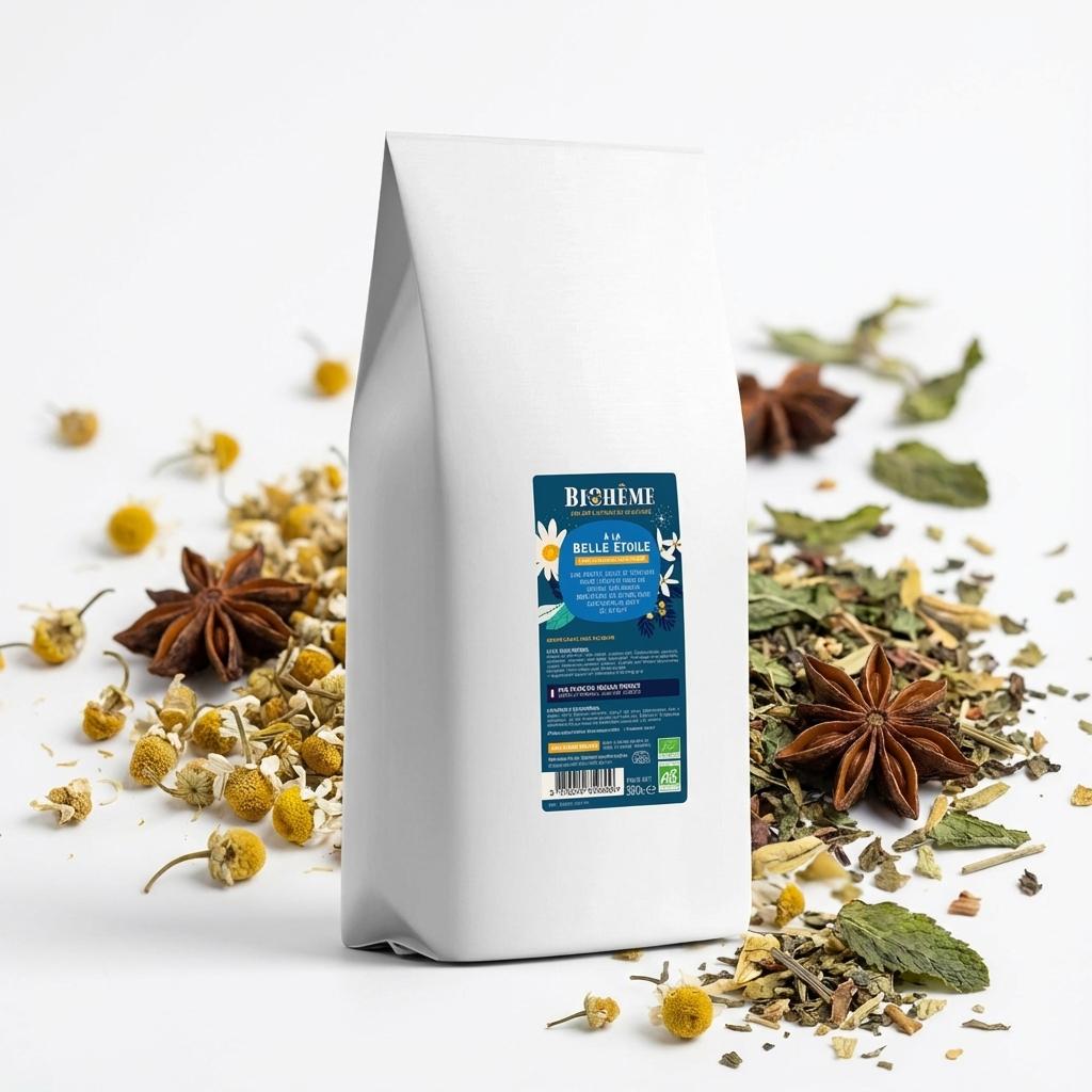 Infusion bio à la belle étoile vrac 300g Biohême avec herbes séchées et fleurs de camomille