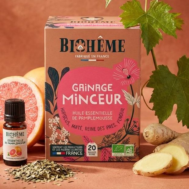 Infusion bio gainage minceur Biohême 20 infusettes avec ingrédients naturels