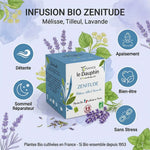 Infusion Bio Zénitude Tisanes Le Dauphin avec bénéfices détente, sommeil et bien-être