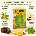 Infusion Citron Doré au Soleil Bio Biohême - Boîte 20 infusettes avec ingrédients: verveine, hibiscus, menthe