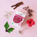 Photo prise de dessus d'une boite d'Infusion Confort urinaire Bio de 20 sachets de la marque Propolia