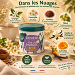 Boîte métal Infusion Dans les Nuages Biohême 50g avec ingrédients bio : camomille, rooibos, tilleul, vanille