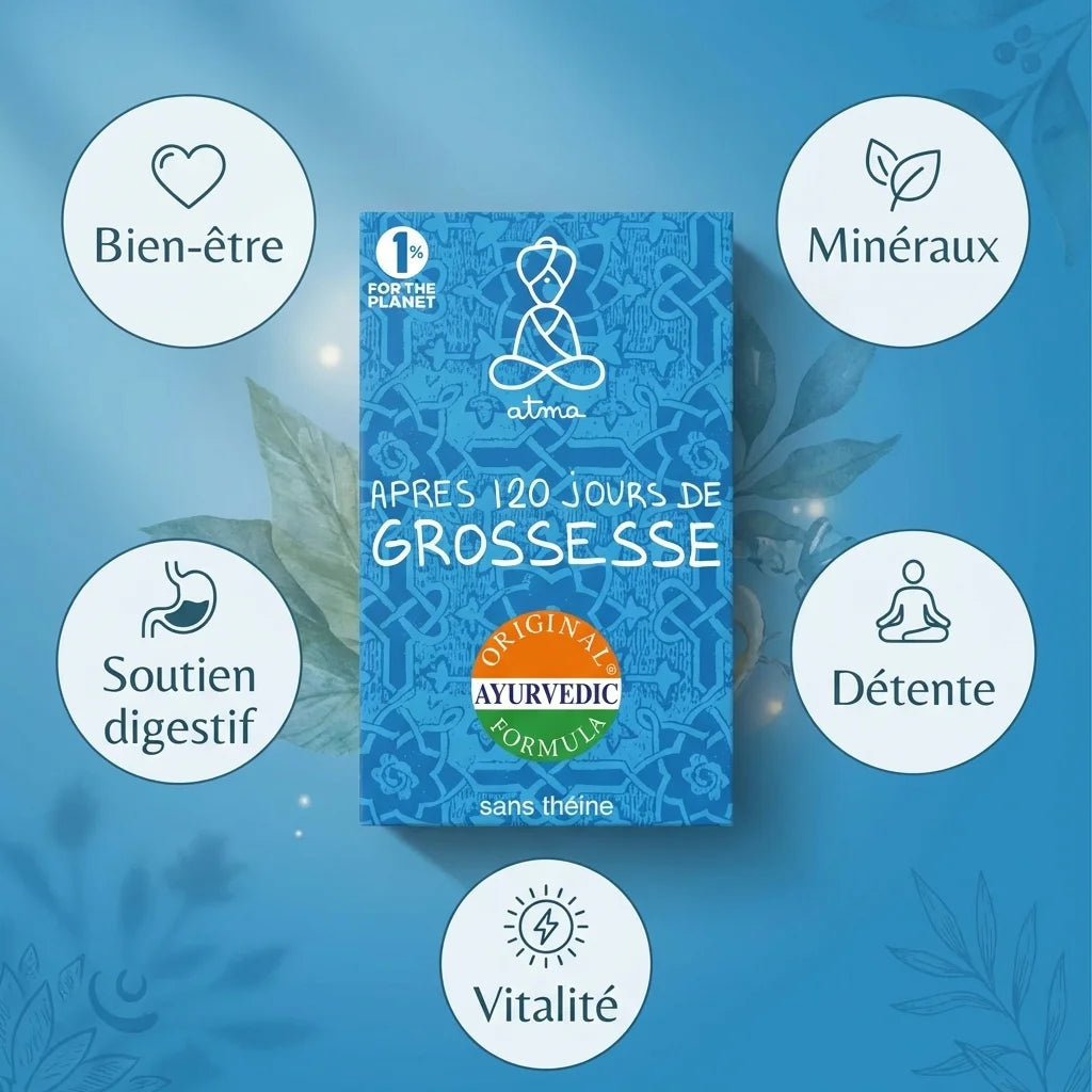 Infusion Dauhridaya grossesse 20 sachets Atma avec bénéfices bien-être, minéraux et détente