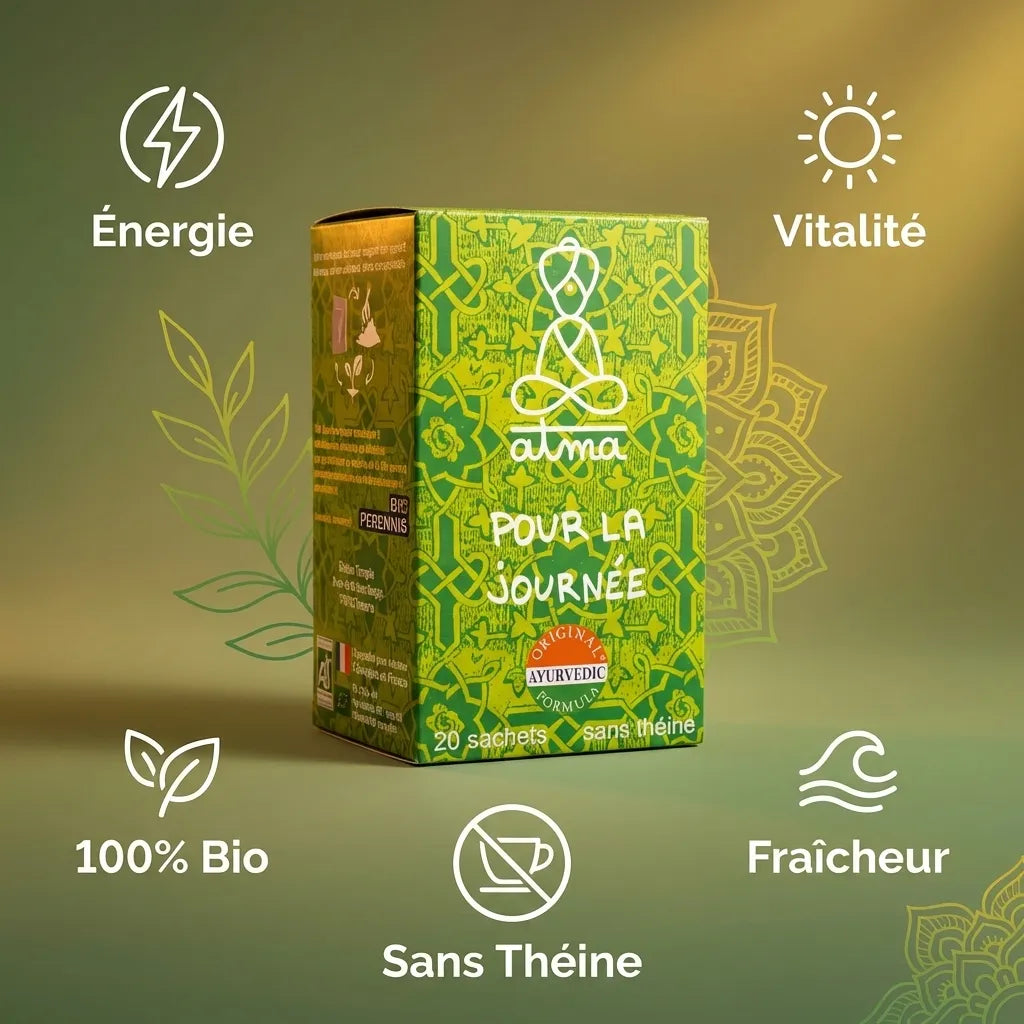 Infusion Divya Pour la Journée 20 sachets Atma bio, énergie vitalité fraîcheur sans théine