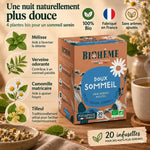 Infusion Doux Sommeil Biohême 20 infusettes bio avec ingrédients mélisse verveine camomille tilleul