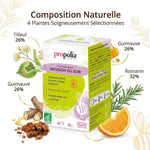Infusion Bio Propolis Propolia boîte 20 sachets avec tilleul guimauve romarin composition naturelle