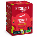 Boîte Biohême infusion fruits des bois 20 infusettes packaging rouge design forêt enchantée