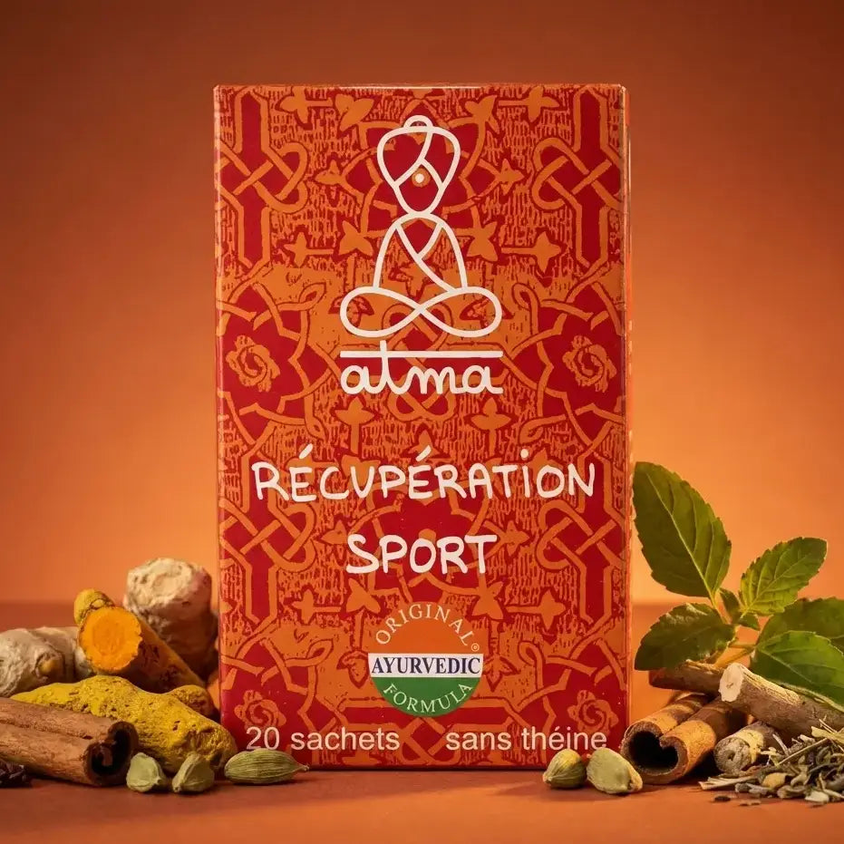 Infusion Mamsa Shodhana récupération sportive Atma 20 sachets avec ingrédients naturels ayurvédiques