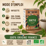 Infusion Ortie Bio Biohême 20 infusettes - Mode d'emploi et préparation avec feuilles fraîches