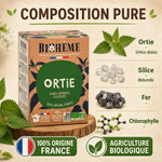 Boîte infusion ortie bio Biohême 20 infusettes avec composition pure et certification agriculture biologique
