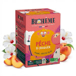 Infusion Pêche à Croquer Biohême 20 infusettes avec fruits et fleurs, packaging rose corail