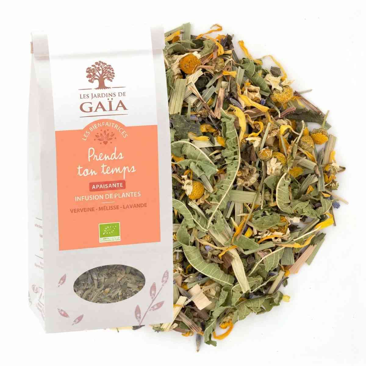 Un sachet d'infusion prends ton temps les jardins de Gaïa 