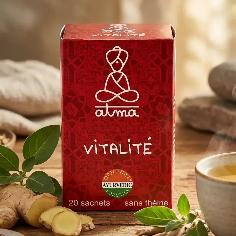 Infusion Virya Vitalité 20 sachets Atma avec gingembre et ashwagandha pour bien-être ayurvédique
