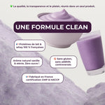Ingrédients que contient le sveltiforme de la marque INOLAB avec image des protéines dans une glace et un smoothie