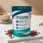 Inolab Skinform collagène marin et acide hyaluronique saveur café sur marbre blanc