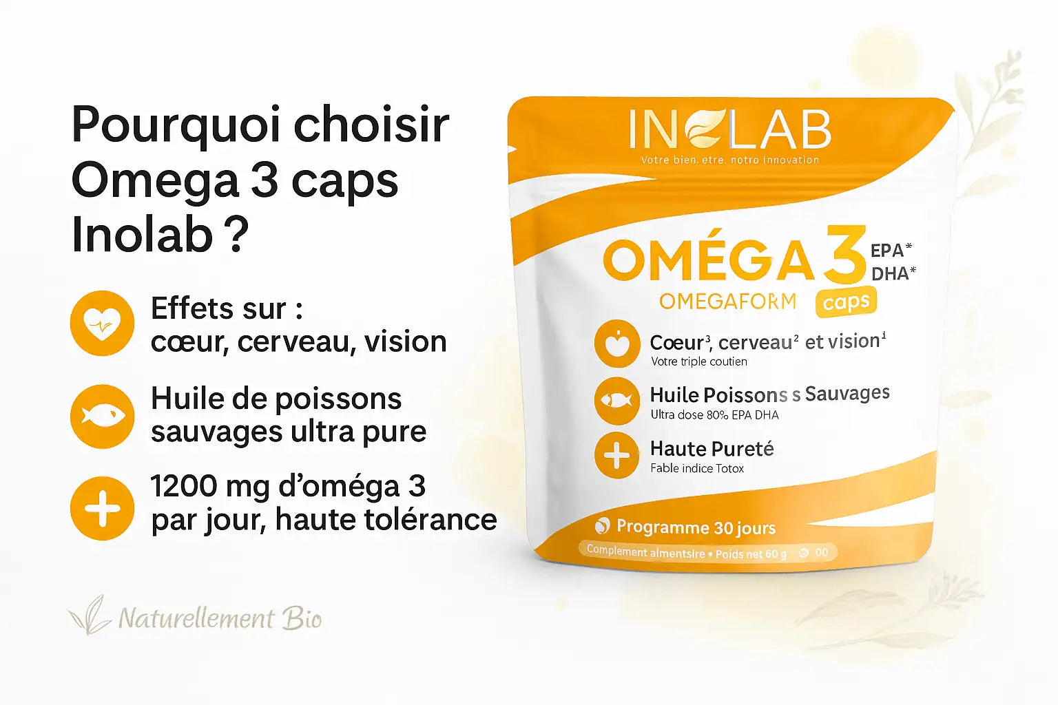 Les bienfaits d'Inolab Omega 3 Caps