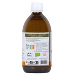 La face arrière d'une bouteille de 500ml de Jus d’Aloé Vera Bio &amp; Demeter Naturaloé 