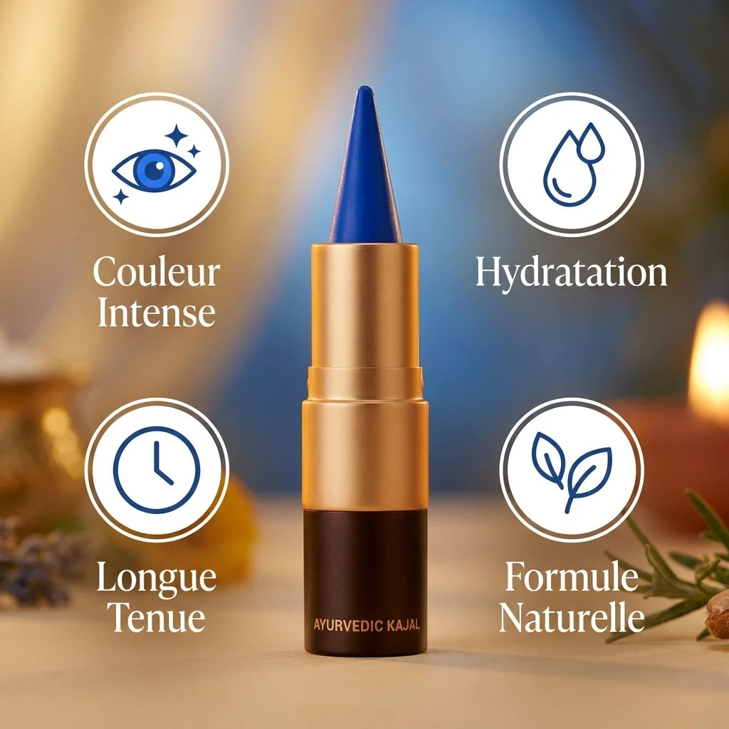 Kajal Bleu Jodhpur 005 Soultree avec bénéfices : couleur intense, hydratation, tenue longue, formule naturelle