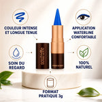 Kajal Bleu Jodhpur 005 Soultree avec icônes bénéfices : couleur intense, application confortable, soin naturel